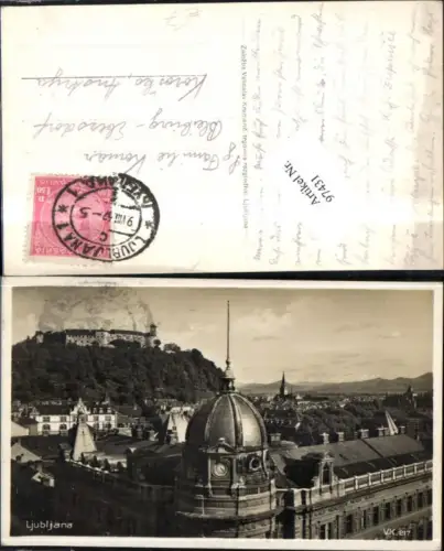 97431,Ljubljana Laibach Ansicht m. Kuppeldach im Vordergrund 1932