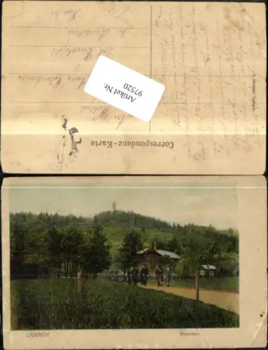 97520,Ljubljana Laibach Rosenbach Wegansicht m. Wanderer