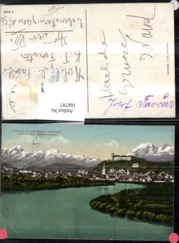 166797,Ljubljana s kamniskiml planinami Laibach m. Steiner Alpen