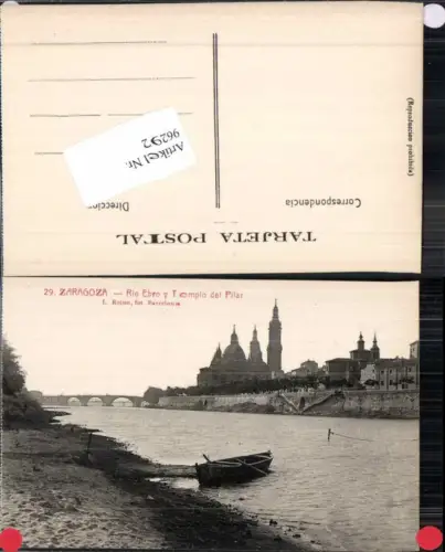 96292,Zaragoza Rio Ebro y templo del Pilar
