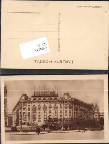 121761,Madrid Spanien Hotel Palace Strassenansicht 1920