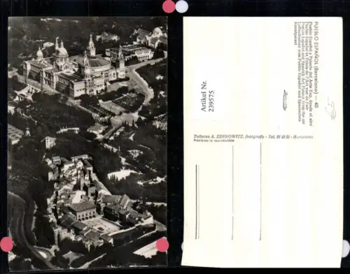 239575,Pueblo Espanol Barcelona Luftaufnahme u. Spanischer Kunstpalast Totale