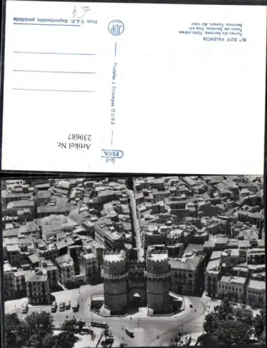 239687,Valencia Torres de Serrano Totale Fliegeraufnahme