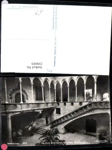 239693,Barcelona Palacio Diputacion Escalera Gotica Arkaden Stiege