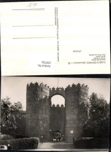 239726,Barcelona Pueblo Espanol Das Tor von Avila