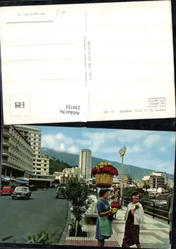 239733,Tenerife Teneriffa Puerto de la Cruz Hauptansicht Straßenansicht Frau m. Korb