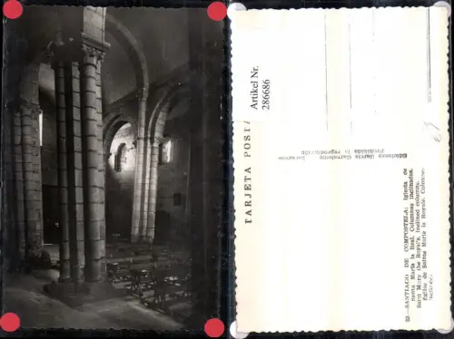 286686,Santiago de Compostela Iglesia de Santa Maria la Real Columnas inclinadas Innenansicht