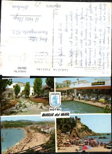 286705,Costa Brava Lloret de Mar Hotel Maria del Mar Strand Strandleben Mehrbildkarte