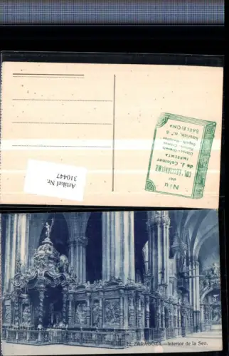 310447,Saragossa Zaragoza Interior de la Seo Kirche Innenansicht
