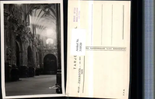 310520,Saragossa Zaragoza Kirche La Seo una nave Innenansicht