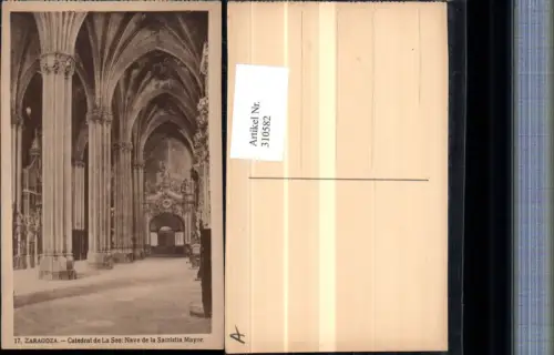 310582,Saragossa Zaragoza Catedral de La Seo Nave de la Sacristia Mayor Kirche Säulen