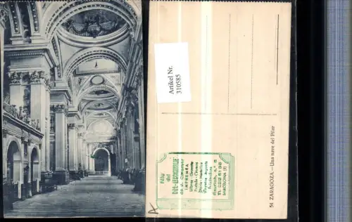 310585,Saragossa Zaragoza Una nave del Pilar Kirche Innenansicht