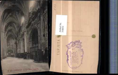 310631,Saragossa Zaragoza Kirche La Seo Nave izquierda Innenansicht