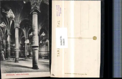 310635,Saragossa Zaragoza Interior de la Lonja Kirche Innenansicht Säulen