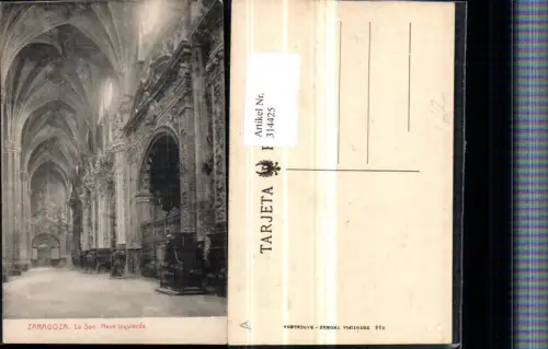 314425,Zaragoza Saragossa La Seo Nave izquierda Kirche Innenansicht