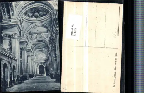 314427,Zaragoza Saragossa Una nave del Pilar Kirche Innenansicht