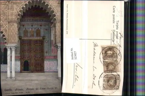 323027,Sevilla Alcazar Portada del Salon Carlos V Portal pub Purger e Co 5770