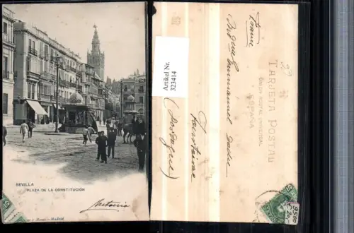323414,Sevilla Plaza de la Constitucion Platz Straßenansicht Geschäfte