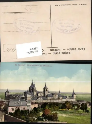 359355,El Escorial Vista General del Monasterio Kloster Stempel pub Purger e Co 3721