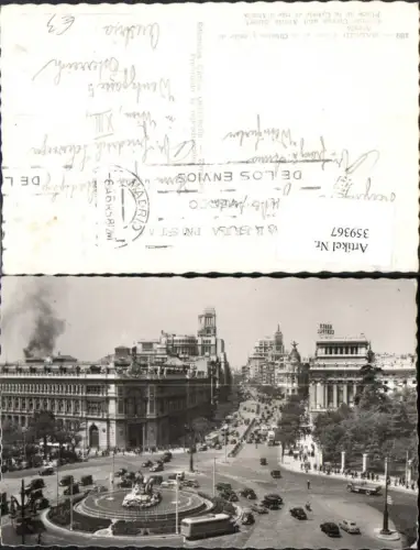 359367,Madrid Plaza de la Cibeles y calle de Alcala Platz Brunnen Straßenansicht