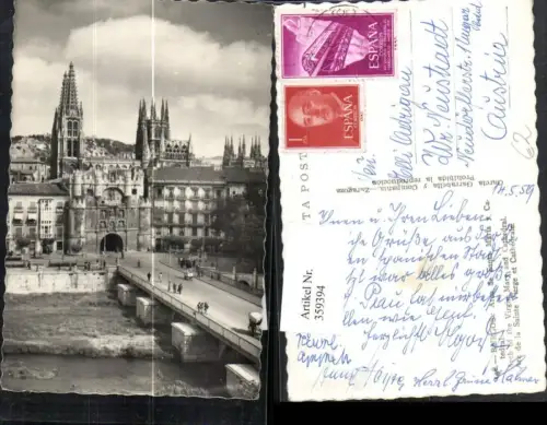 359394,Burgos Arco de Santa Maria y Catedral Arc Tor Brücke Kirchenturm