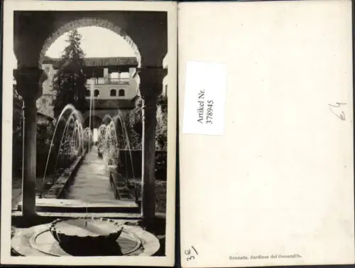 378945,Spain Granada Jardines del Generalife Palast Wasserspiel