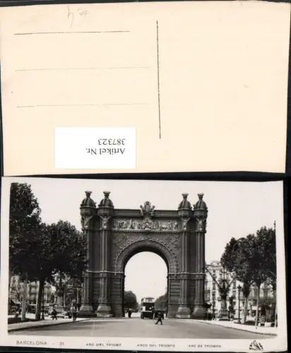 387323,Spain Barcelona Arc de Triomph Triumphbogen Straßenansicht
