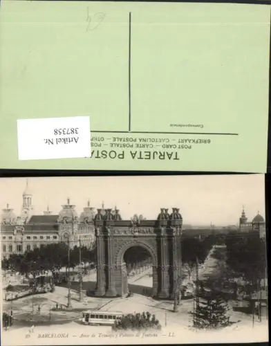 387358,Spain Barcelona Arco de Triunfo y Palacio de Justicia Triumphbogen Justizpalast