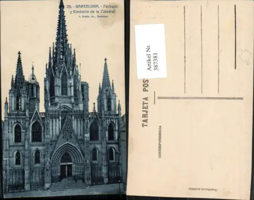 387381,Spain Barcelona Fachada y Cimborio de la Catedral Kirche