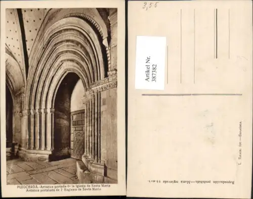 387382,Spain Puigcerda Artistica portada de la Iglesia de Santa Maria Kirche Portal