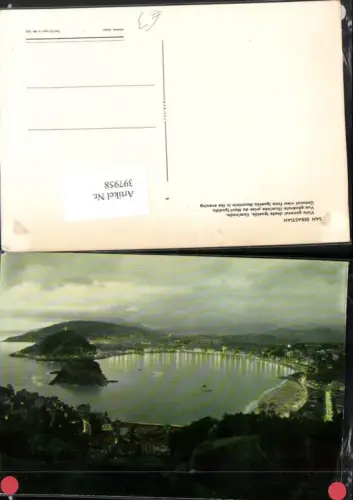 397958,Spain San Sebastian Vista general desde Igueldo Iluminada Totale