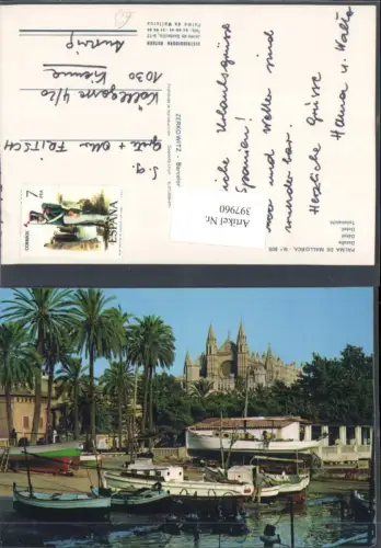 397960,Spain Palma de Mallorca Detalle Teilansicht Kirche Boote