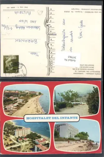 397965,Spain Costa Dorada Tarragona Hospitalet del Infante Strand Hotel Mehrbildkarte