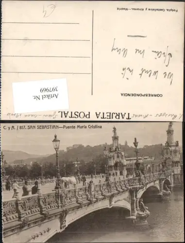 397969,Spain San Sebastian Puente Maria Cristina Brücke