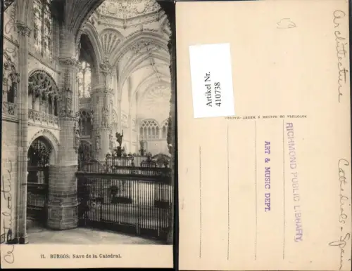 410738,Spain Burgos Nave de la Catedral Kirche Innenansicht