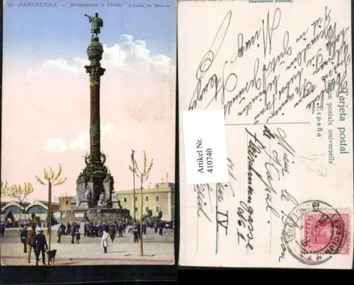 410740,Spain Barcelona Monumento a Colon Säule Statue