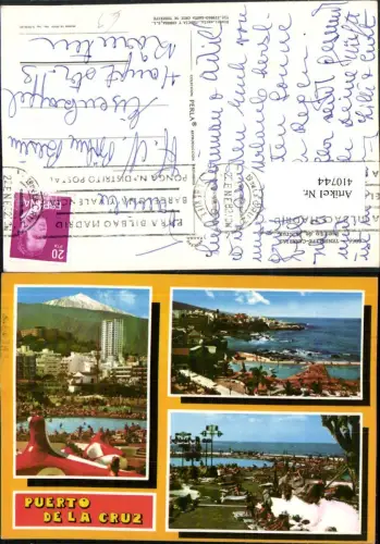 410744,Spain Tenerife Canarias Puerto de la Cruz Teilansicht Schwimmbad Mehrbildkarte