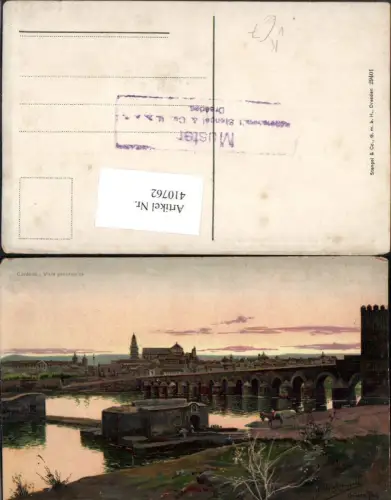 410762,Künstler AK Spain Garcia Rodriguez Cordoba Vista panoramica Brücke pub Stengel e Co 29401