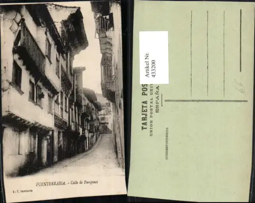 433200,Spain Fuenterrabia Hondarribia Calle de Pampinot Gasse