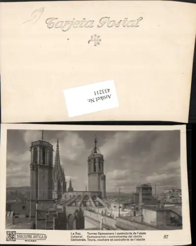 433211,Spain Barcelona Cathedrale tours clochers et contraforts de l'abside Kirche
