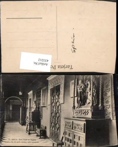 433212,Spain Sevilla Gran Hotel de Madrid Galeria alta del patio central lado izquierdo Galerie