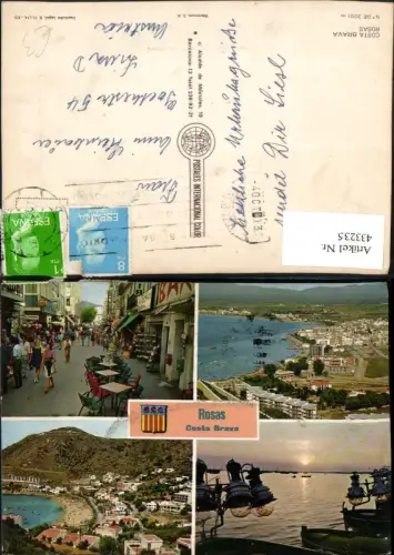 433235,Spain Costa Brava Rosas Totale Straßenansicht Mehrbildkarte