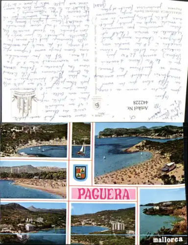 442228,Spain Mallorca Paguera Totale Strand Mehrbildkarte