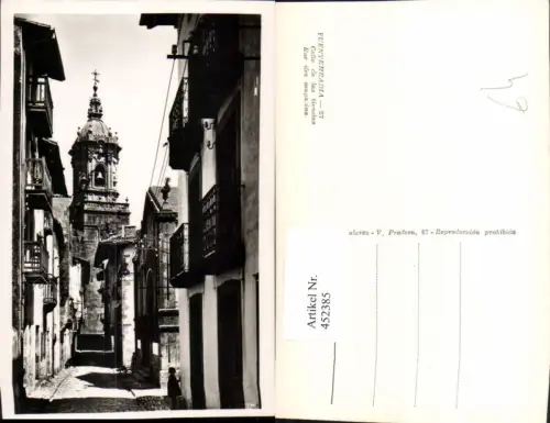 452385,Spain Fuenterrabia Hondarribia Calle de las tiendas Gasse Kirche