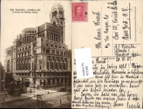 452388,Spain Madrid Edificio del Circulo de Bellas Artes Gebäude