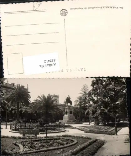 452412,Spain Valencia Plaza Alfonso El Magnanimo Denkmal Statue
