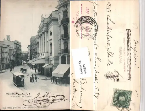 480819,Spain Valencia Plaza de las Barcas Straßenansicht Straßenbahn