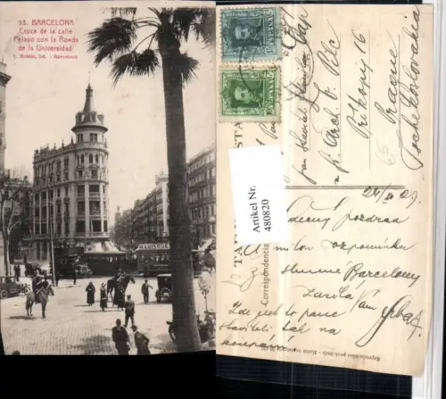 480820,Spain Barcelona Cruce de la calle Pelayo con la Ronda de la Universidad