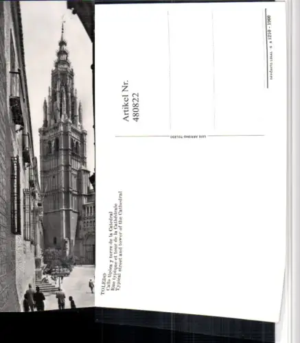 480822,Spain Toledo Calle tipica y torre de la Catedral Kirche