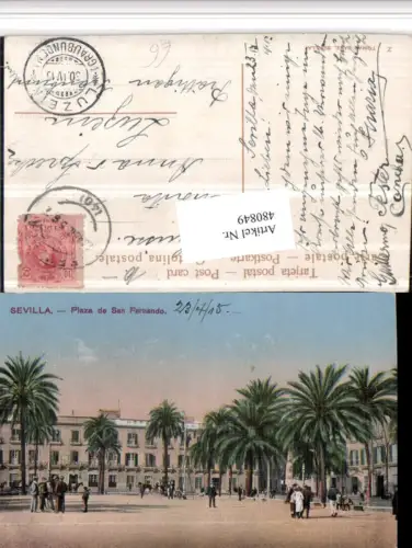 480849,Spain Sevilla Plaza de San Fernando Platz Palmen
